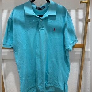 Polo by Ralph Lauren Men's Aqua Polo Shirt